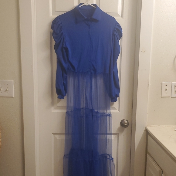 Dresses Elegant Blue Sheer Dress Poshmark — free download